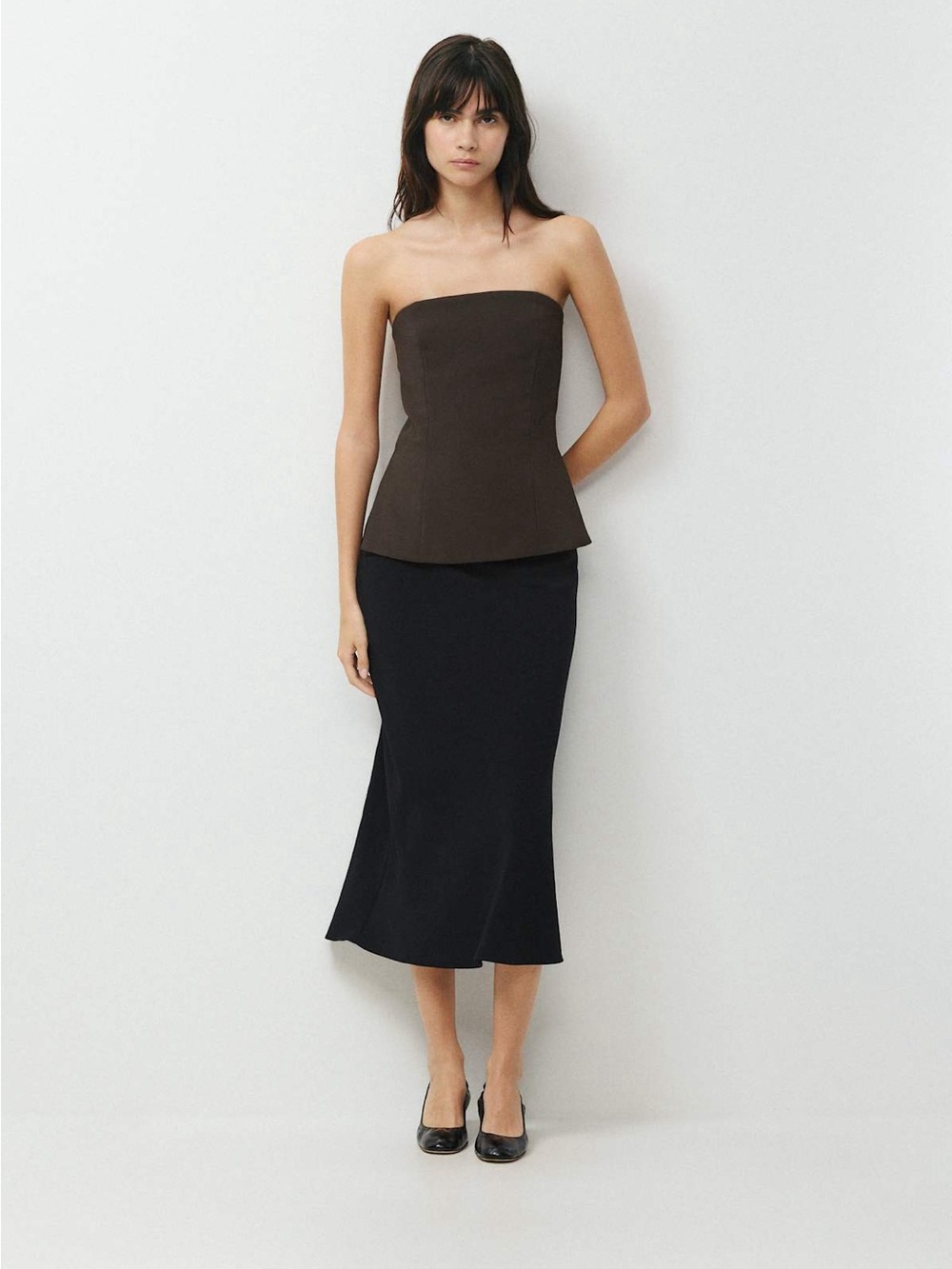 Aritzia Posh Tube Top Crepette - Cacao Nib Brown - Sz 6